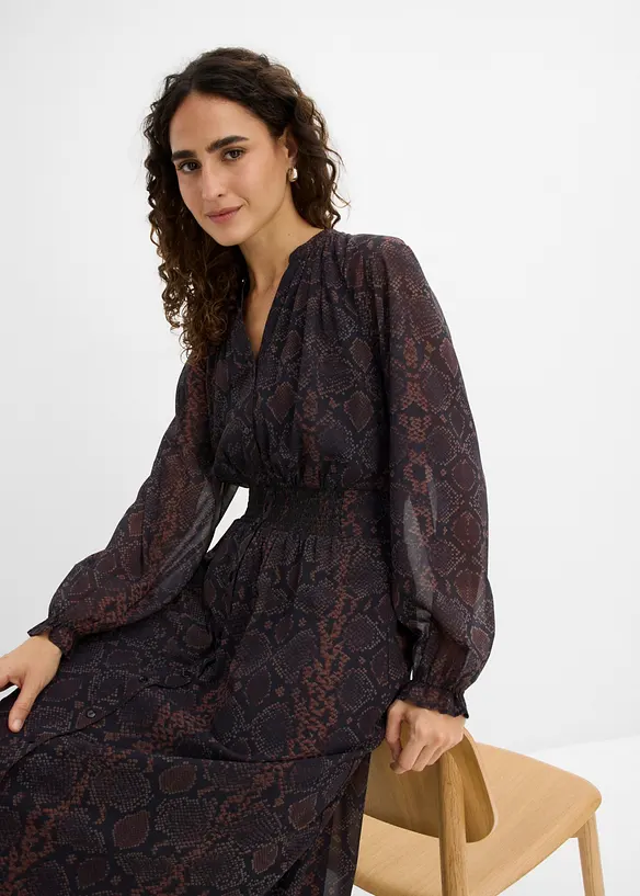 Abito di chiffon con maniche ampie, bonprix