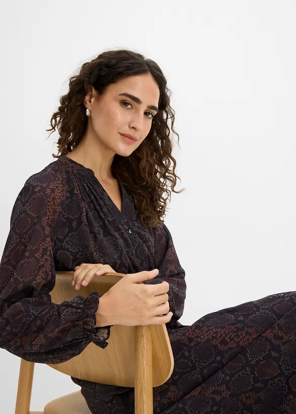 Abito di chiffon con maniche ampie, bonprix