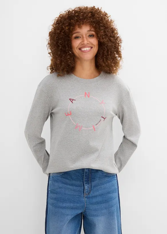 Maglia a maniche lunghe con cotone pesante, bonprix