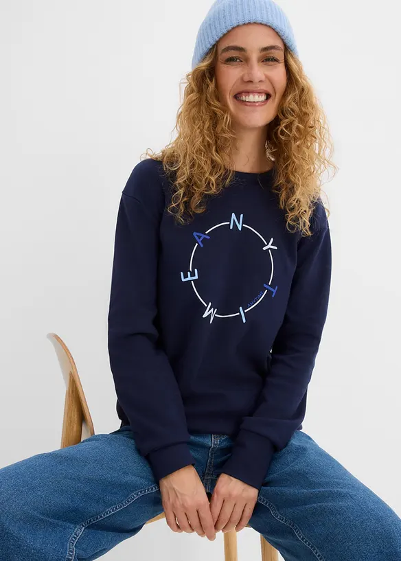 Maglia a maniche lunghe con cotone pesante, bonprix