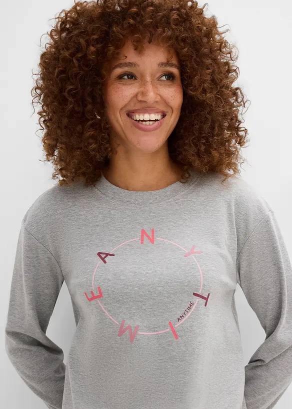 Maglia a maniche lunghe con cotone pesante, bonprix