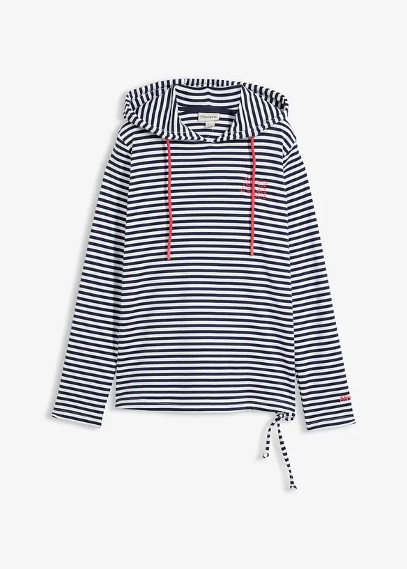 Maglia con cappuccio in interlock con cotone biologico, bonprix
