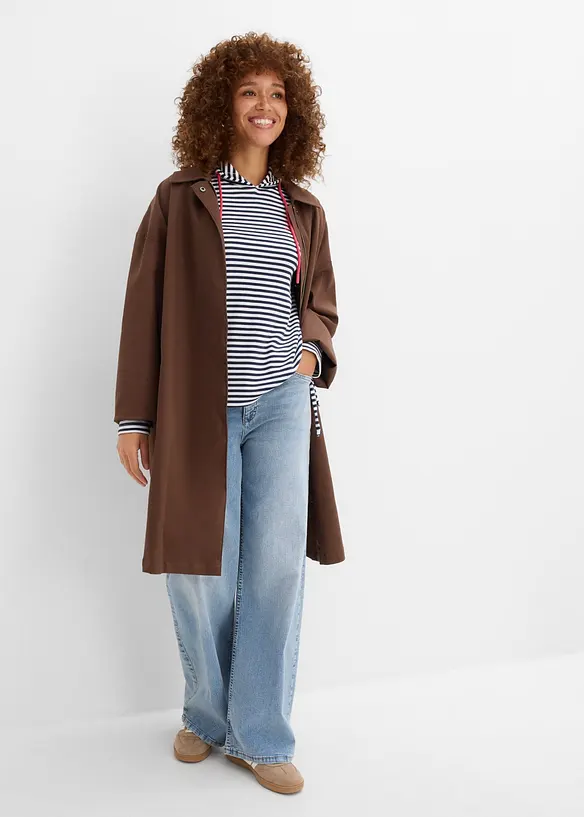 Maglia con cappuccio in interlock con cotone biologico, bonprix