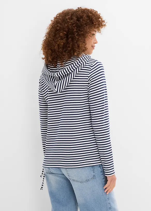 Maglia con cappuccio in interlock con cotone biologico, bonprix