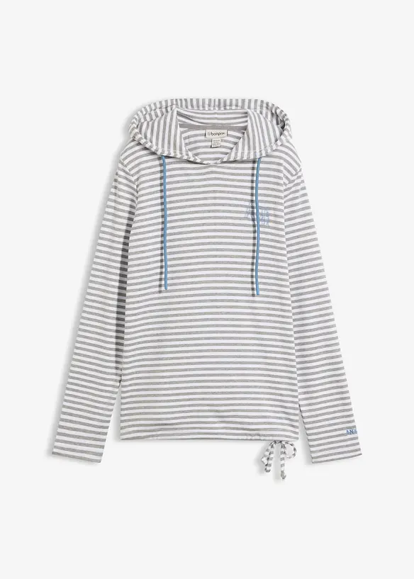 Maglia con cappuccio in interlock con cotone biologico, bonprix