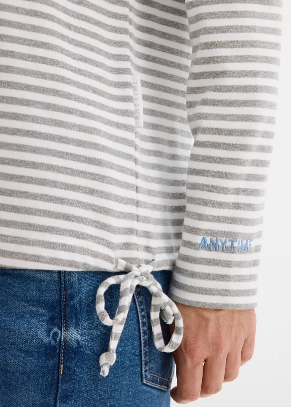 Maglia con cappuccio in interlock con cotone biologico, bonprix
