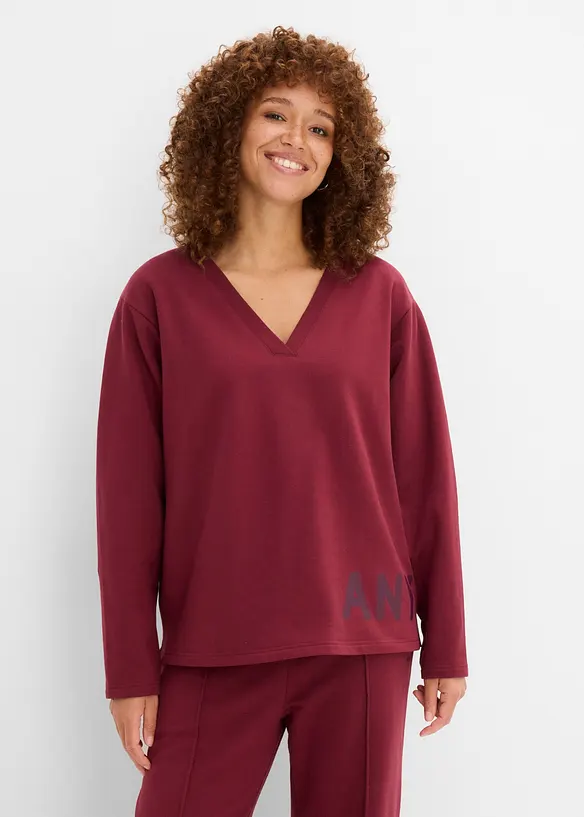 Felpa in misto cotone biologico elasticizzato, bonprix