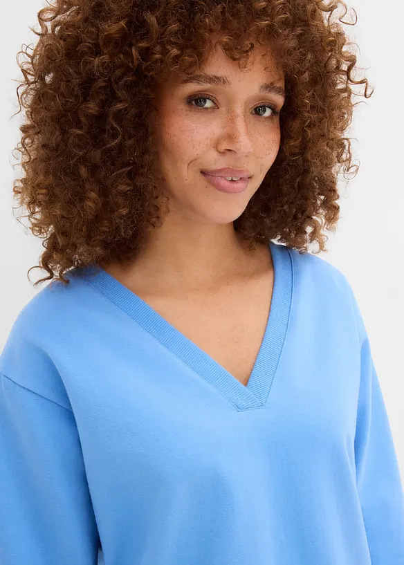 Felpa in misto cotone biologico elasticizzato, bonprix