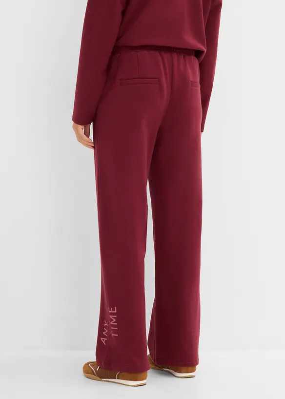 Pantaloni in felpa di misto cotone biologico elasticizzato, bonprix
