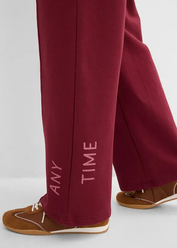 Pantaloni in felpa di misto cotone biologico elasticizzato, bonprix