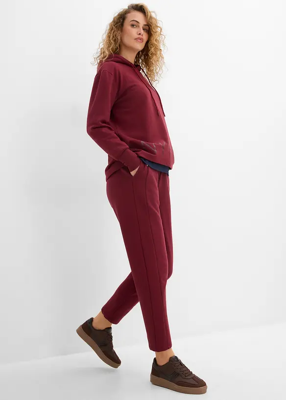 Felpa con cappuccio in misto cotone biologico elasticizzato, bonprix