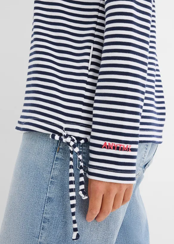 Maglia con cappuccio in interlock con cotone biologico, bonprix