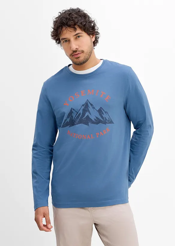 Maglia a maniche lunghe in puro cotone biologico, bonprix
