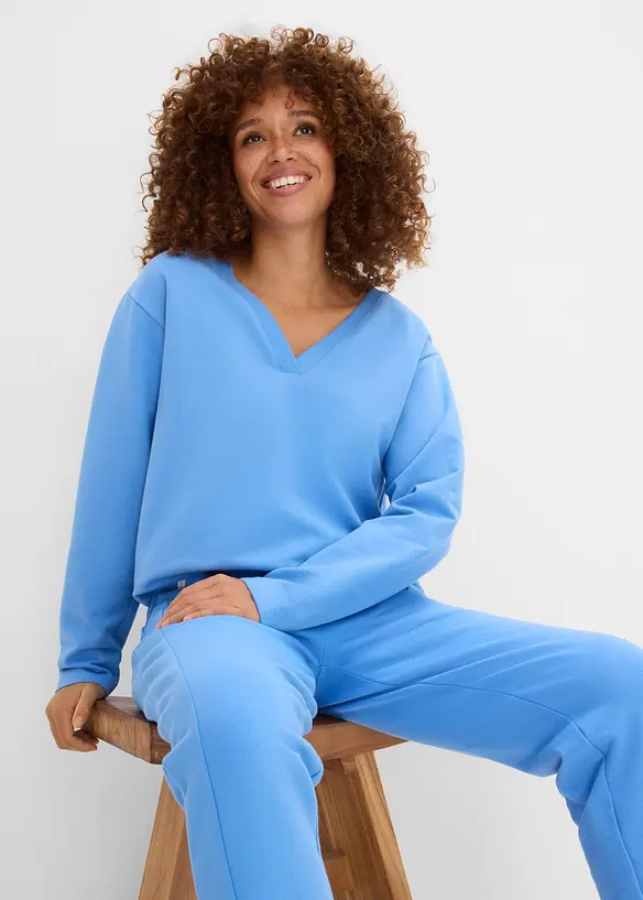 Felpa in misto cotone biologico elasticizzato, bonprix