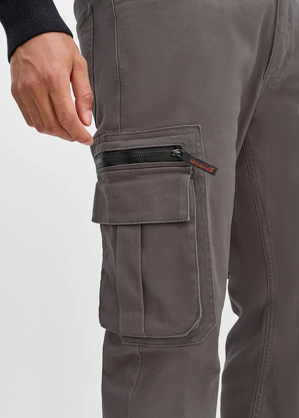 Pantaloni cargo classic fit elasticizzati con elastico in vita, straight, bonprix