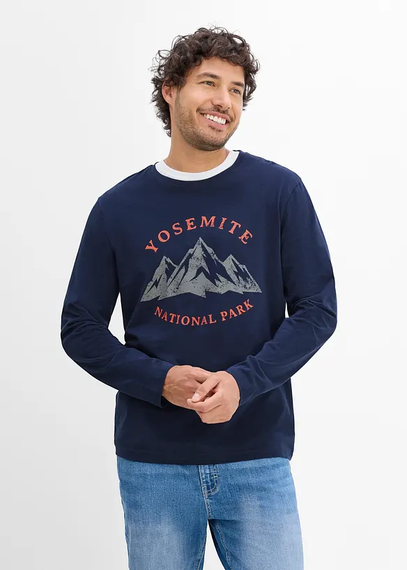 Maglia a maniche lunghe in puro cotone biologico, bonprix