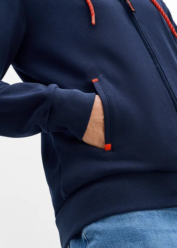 Felpa regular fit con zip e cappuccio, bonprix