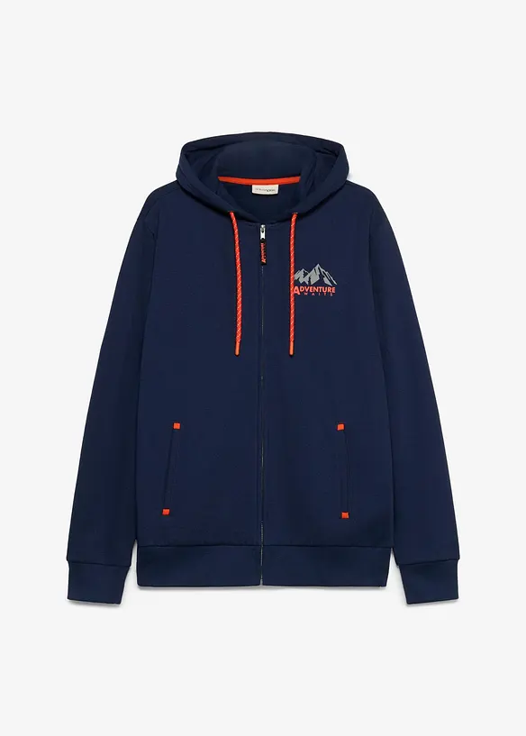 Felpa regular fit con zip e cappuccio, bonprix