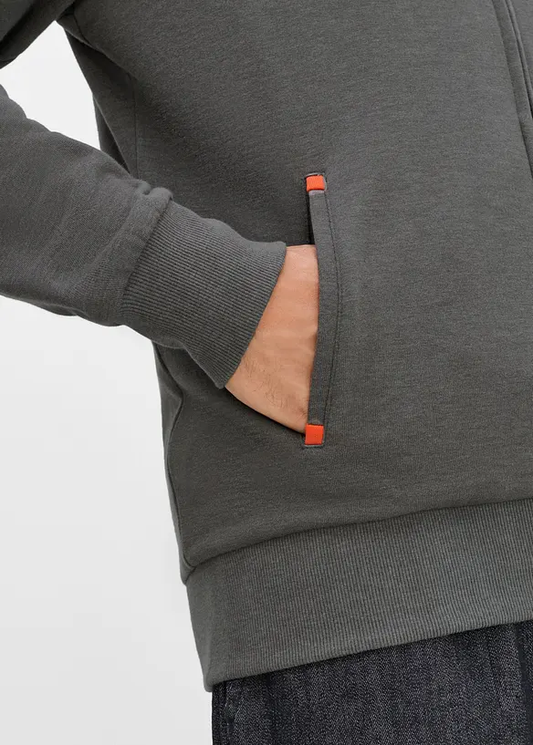 Felpa regular fit con zip e cappuccio, bonprix