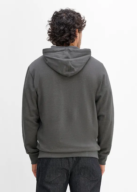 Felpa regular fit con zip e cappuccio, bonprix