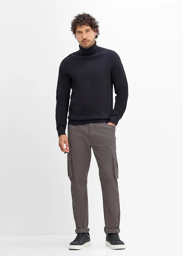 Pantaloni cargo classic fit elasticizzati con elastico in vita, straight, bonprix