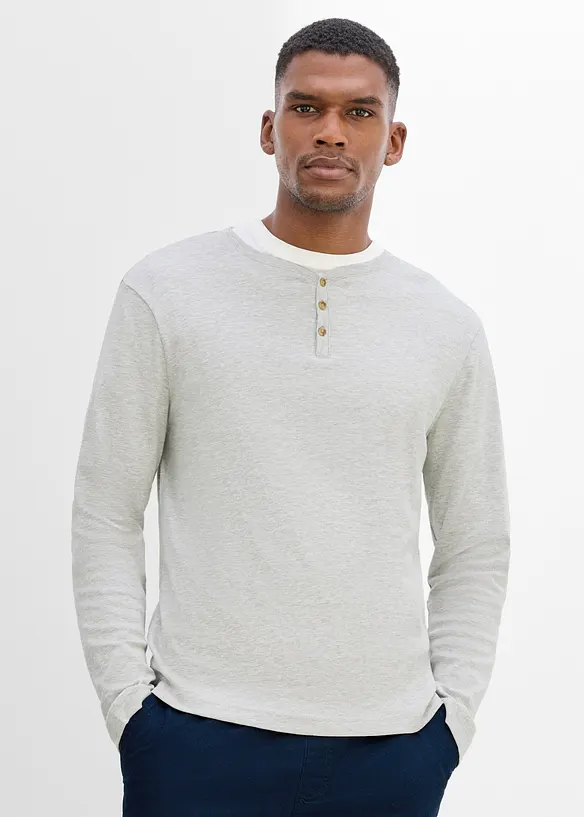 Maglia serafino a maniche lunghe (pacco da 2), bonprix