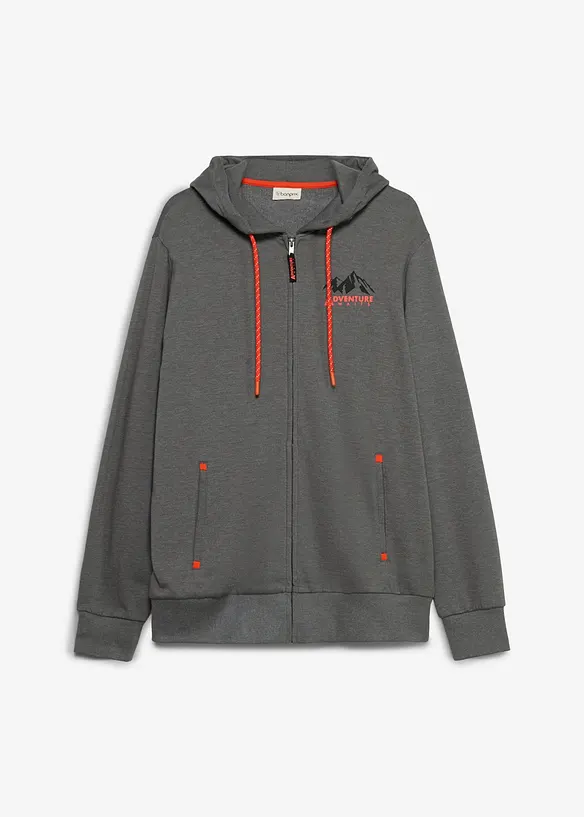 Felpa regular fit con zip e cappuccio, bonprix