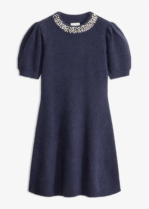 Abito in maglia con strass, bonprix