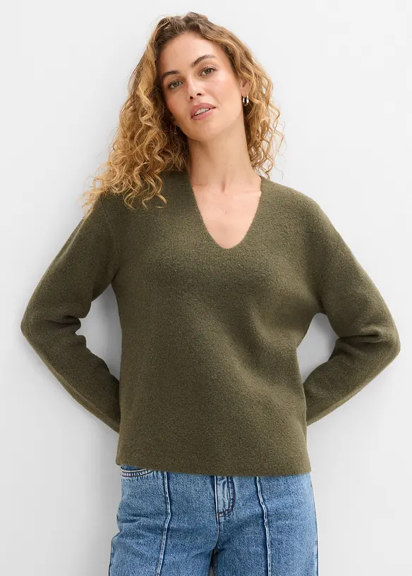 Maglione con scollo a V, bonprix
