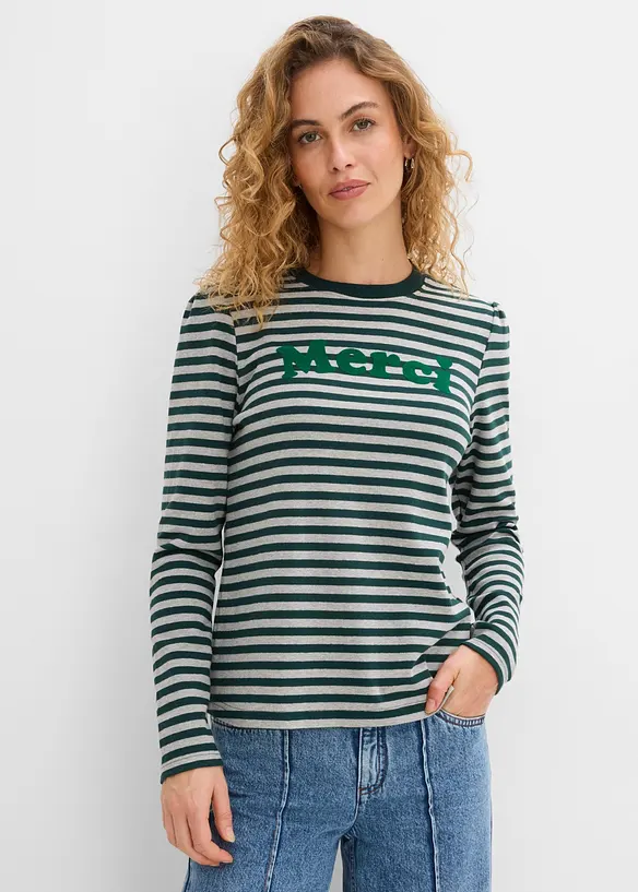 Maglia a maniche lunghe in misto cotone pesante, bonprix