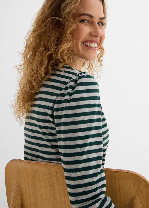 Maglia a maniche lunghe in misto cotone pesante, bonprix