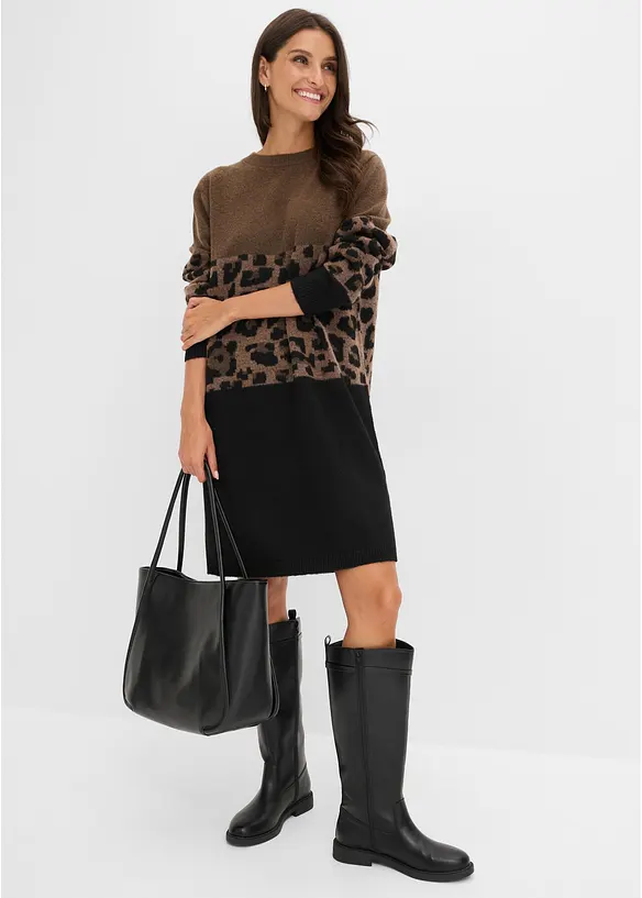 Abito in maglia jacquard, bonprix