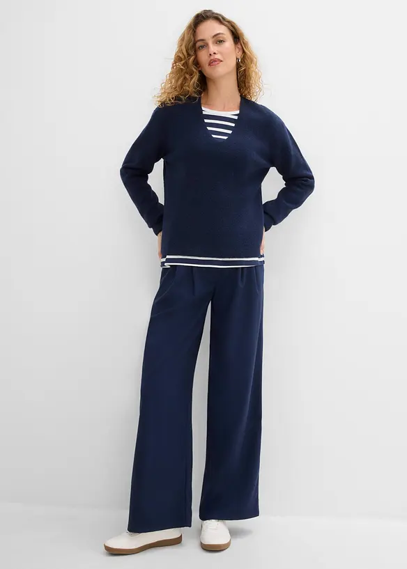 Maglione con scollo a V, bonprix