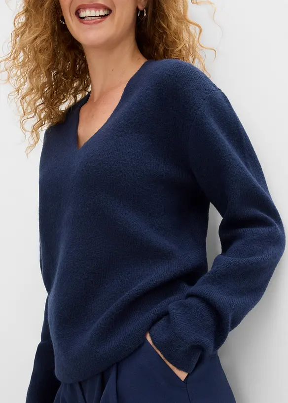 Maglione con scollo a V, bonprix