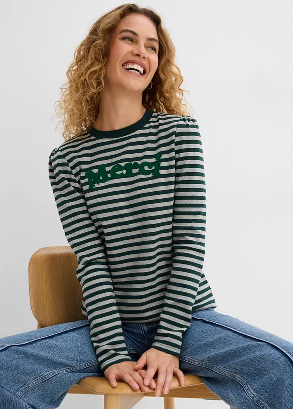 Maglia a maniche lunghe in misto cotone pesante, bonprix