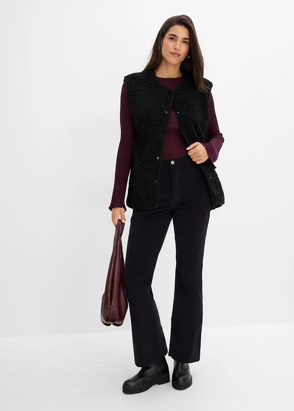 Pantaloni bootcut in velluto a coste di misto cotone, bonprix