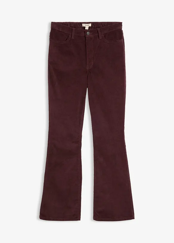 Pantaloni bootcut in velluto a coste di misto cotone, bonprix