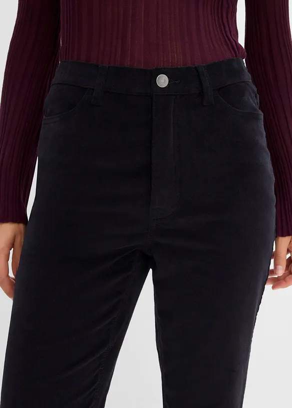 Pantaloni bootcut in velluto a coste di misto cotone, bonprix