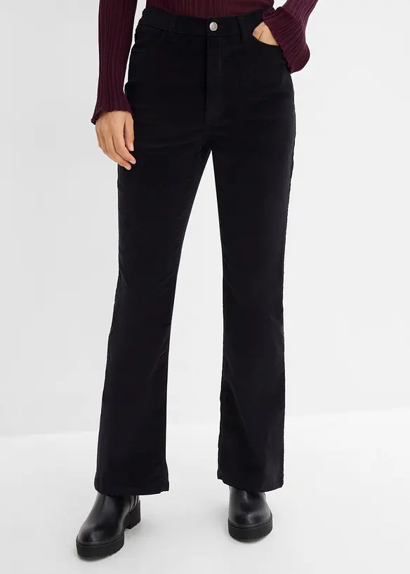 Pantaloni bootcut in velluto a coste di misto cotone, bonprix