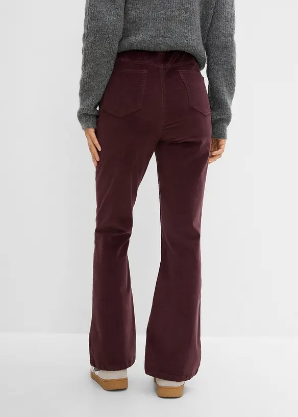Pantaloni bootcut in velluto a coste di misto cotone, bonprix