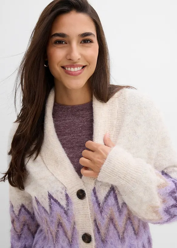 Cardigan con motivo norvegese, bonprix