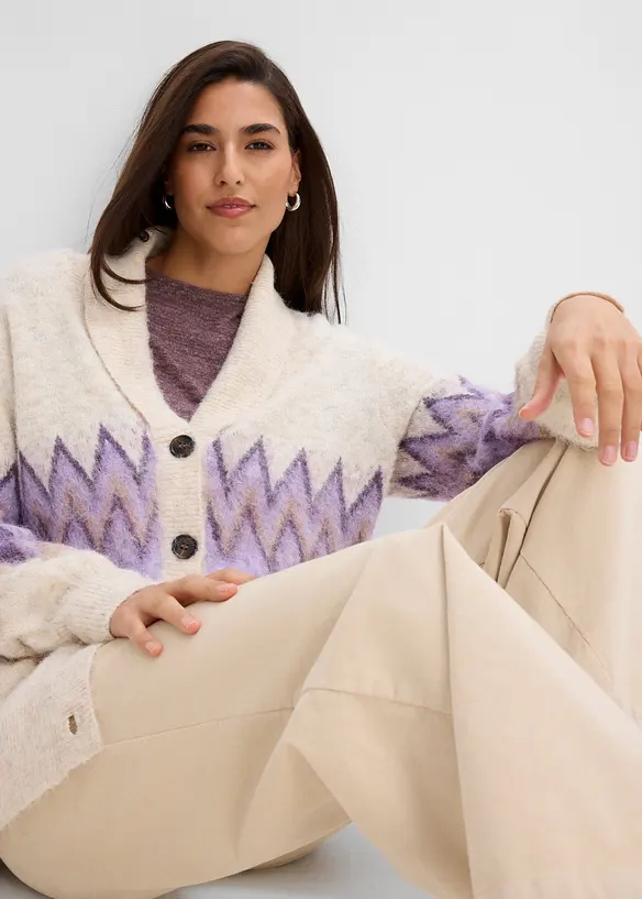 Cardigan con motivo norvegese, bonprix