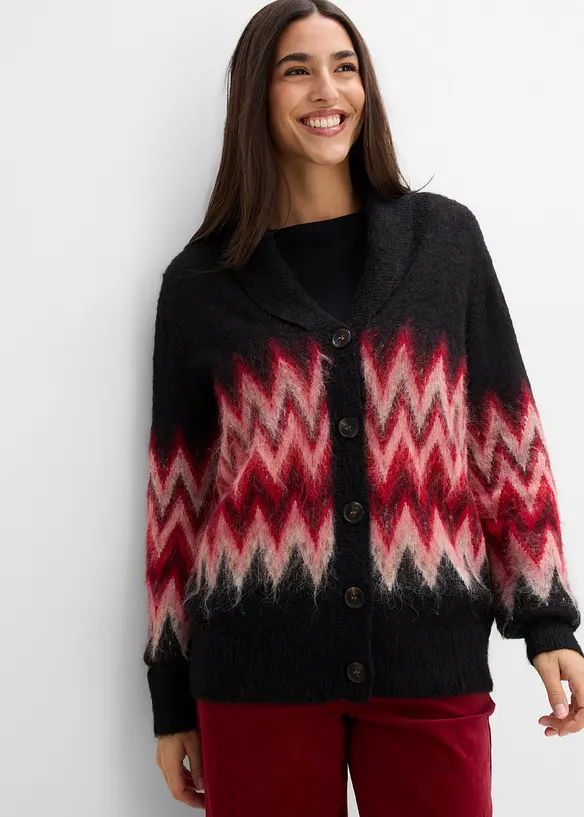 Cardigan con motivo norvegese, bonprix