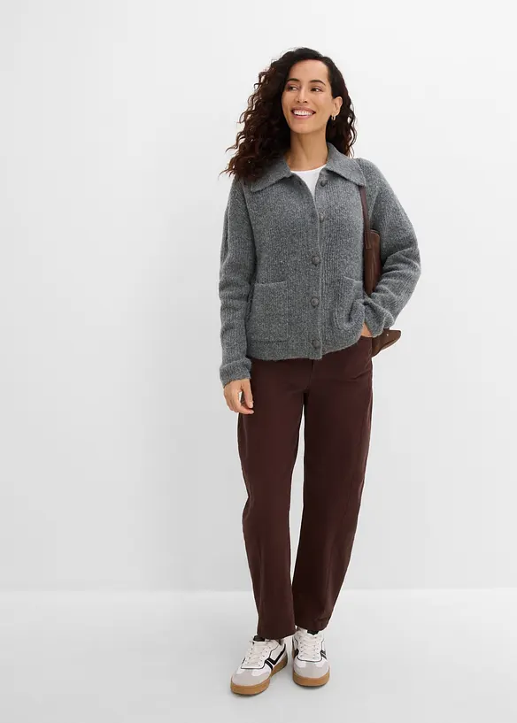 Cardigan in morbida maglia a coste, bonprix