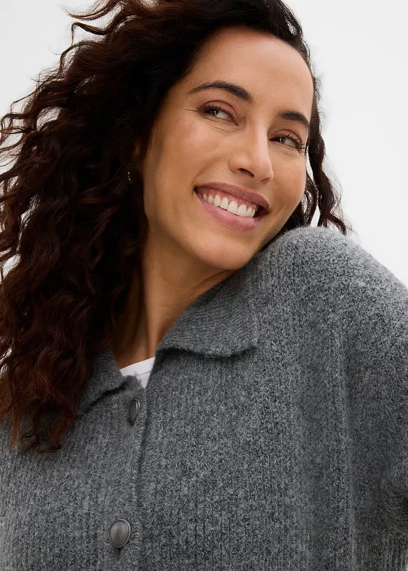 Cardigan in morbida maglia a coste, bonprix