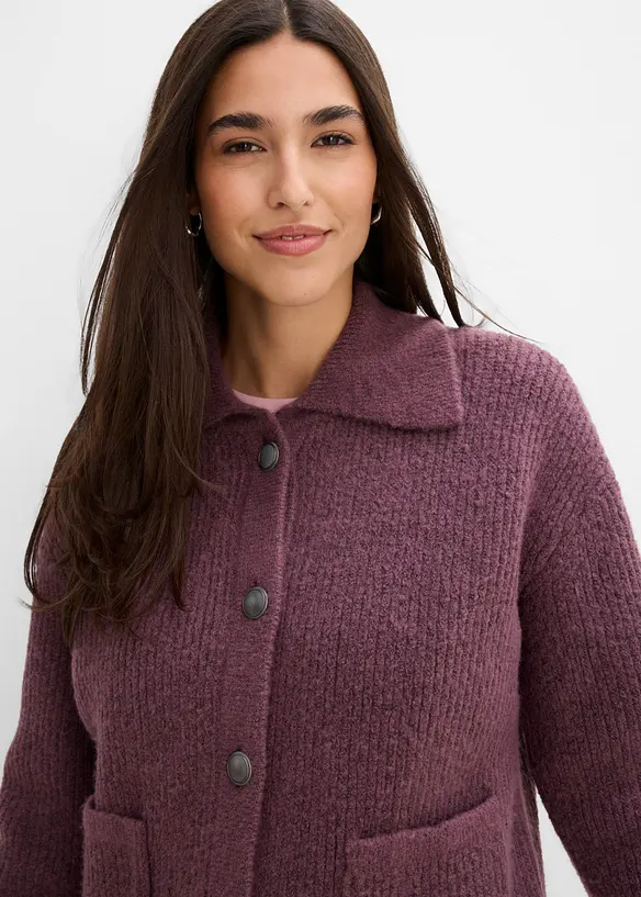 Cardigan in morbida maglia a coste, bonprix