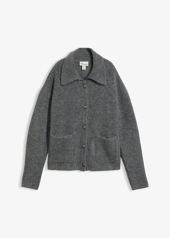 Cardigan in morbida maglia a coste, bonprix