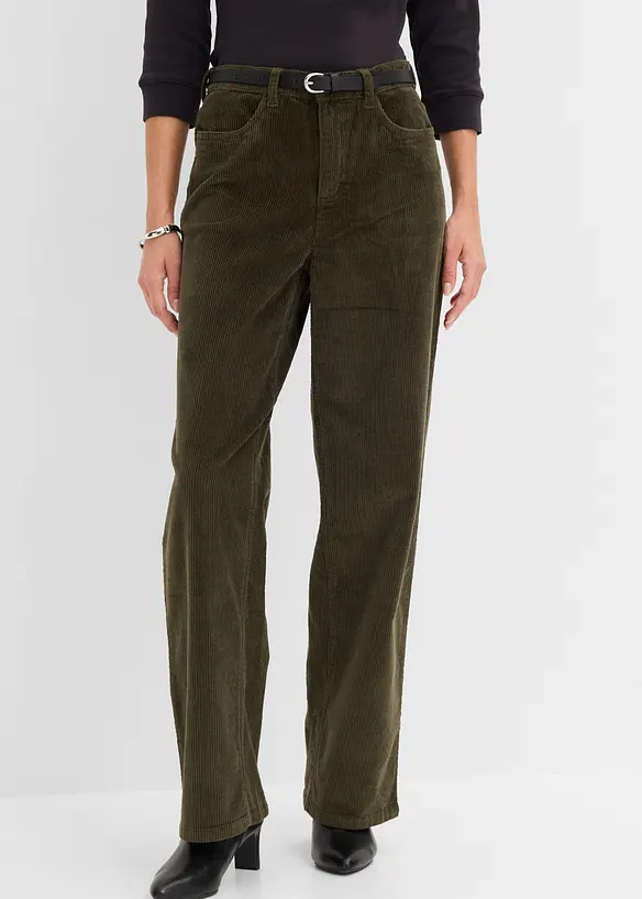 Pantaloni di velluto a coste con gambe svasate, bonprix