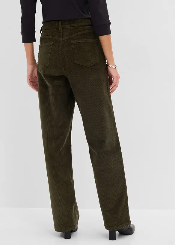 Pantaloni di velluto a coste con gambe svasate, bonprix