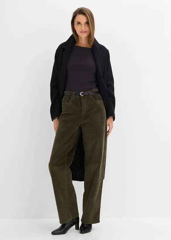 Pantaloni di velluto a coste con gambe svasate, bonprix